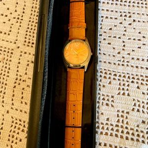 Gossip Brand NWT Orange Watch with leather band